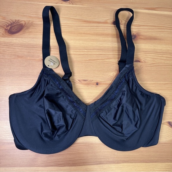 Wacoal Underwire Bra with Navy Trim | Breathable Lift | Size 34D | NWOT - Picture 1 of 5